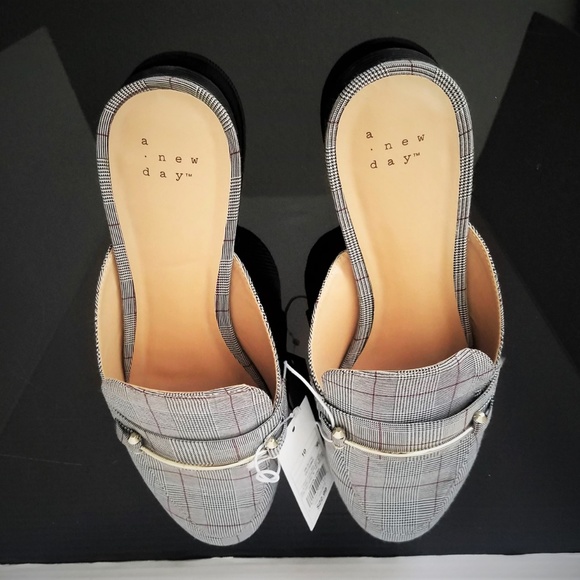 A New Day Remmy Plaid Backless Loafers New - Picture 3 of 5